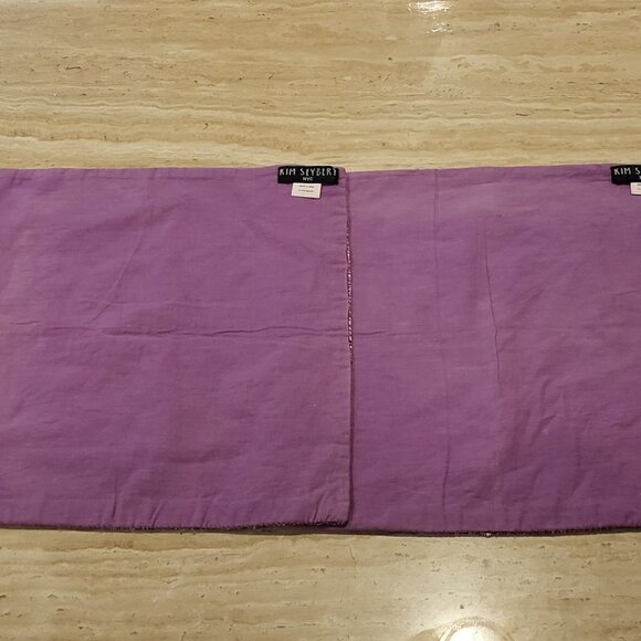 Kim Seybert Glass Bead Pink Purple Placemats Shiny Sparkle Set of 2 14" Square - Picture 7 of 9